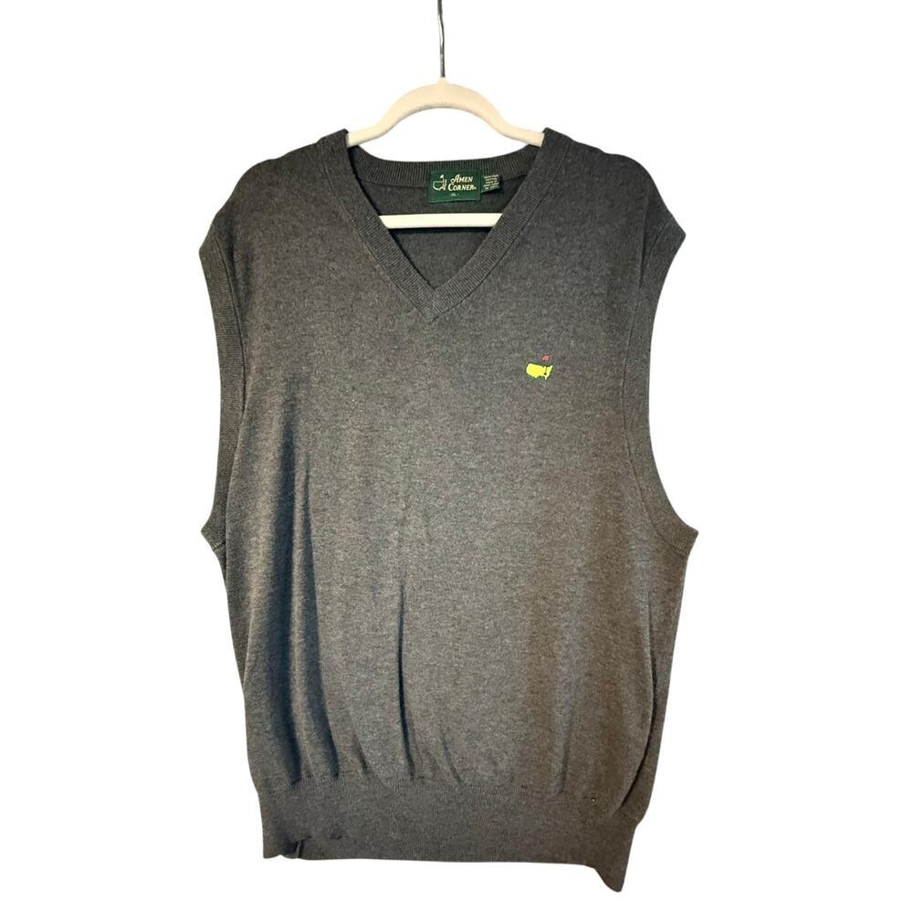 Amen Corner Masters Golf Pima Cotton Gray Sweater Vest Size XL